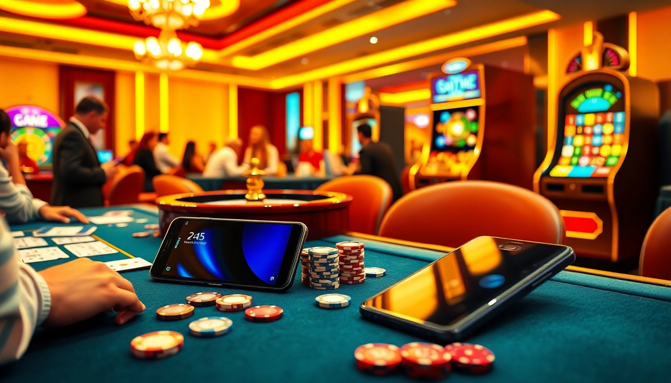 Players experiencing gambling excitement with S8 in a vibrant casino atmosphere.
