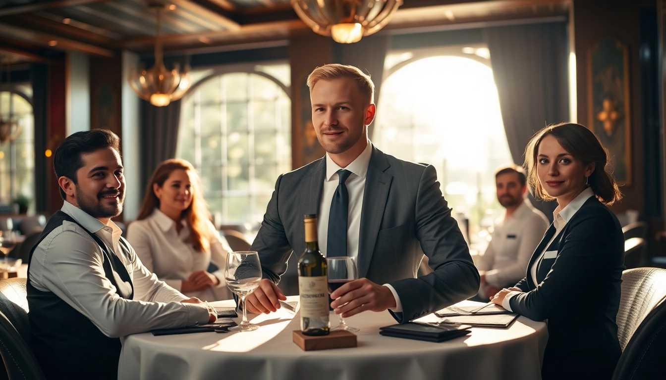 Headhunter Gastronomie berät engagierte Fachkräfte in elegantem Restaurant-Setting.