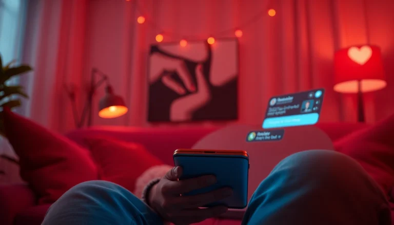 Engage in AI porn chat in a cozy, intimate setting showcasing modern digital interactions.