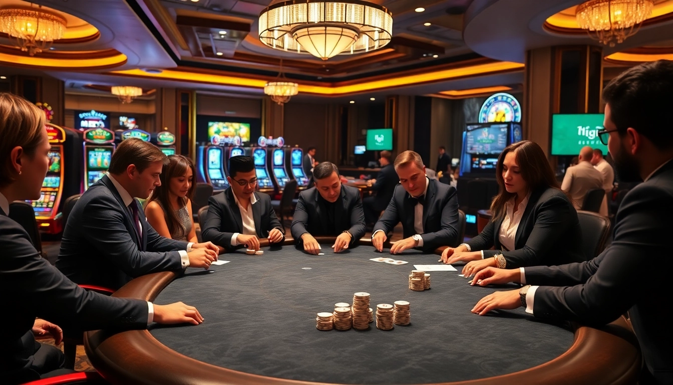 Engage with the thrilling live poker action at https://bong99.pro/, showcasing poker chips and focused players.