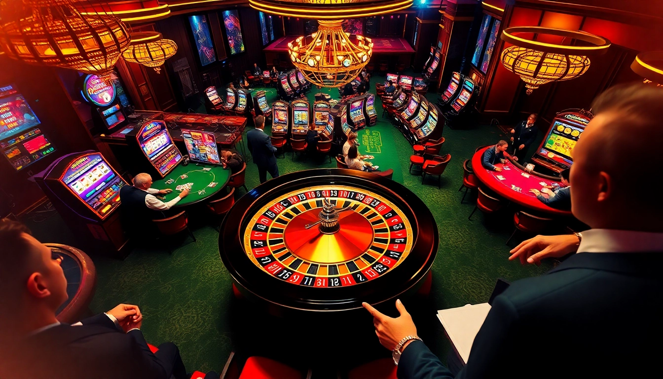 Experience the thrill of winning with five88 in a luxury casino atmosphere filled with roulette tables and slot machines.