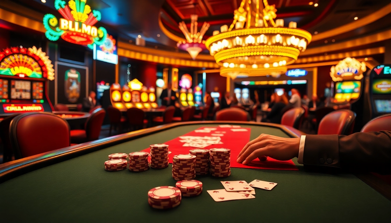 EEJL highlights an intense poker scene with vibrant casino elements for gaming enthusiasts.