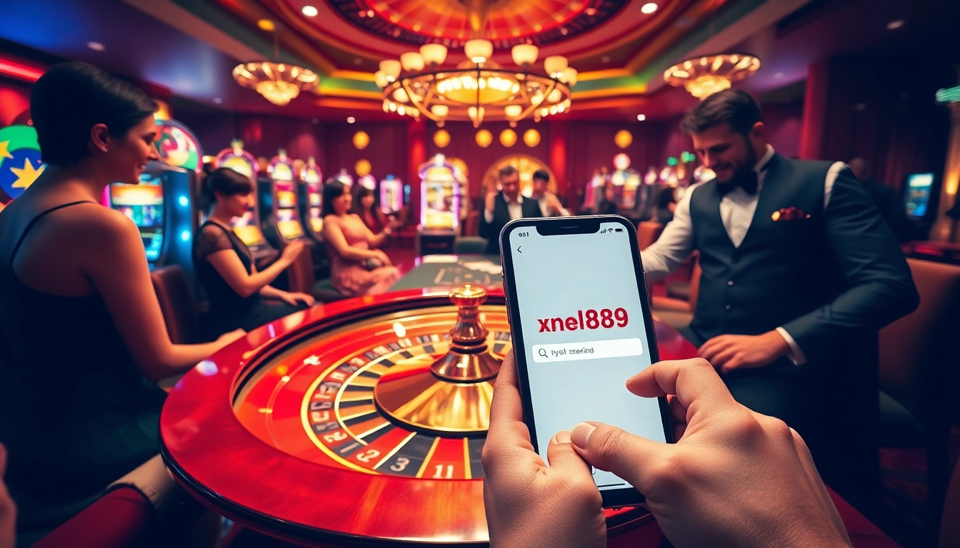 Engaged players enjoying a luxurious casino experience with xn88 link prominently displayed.