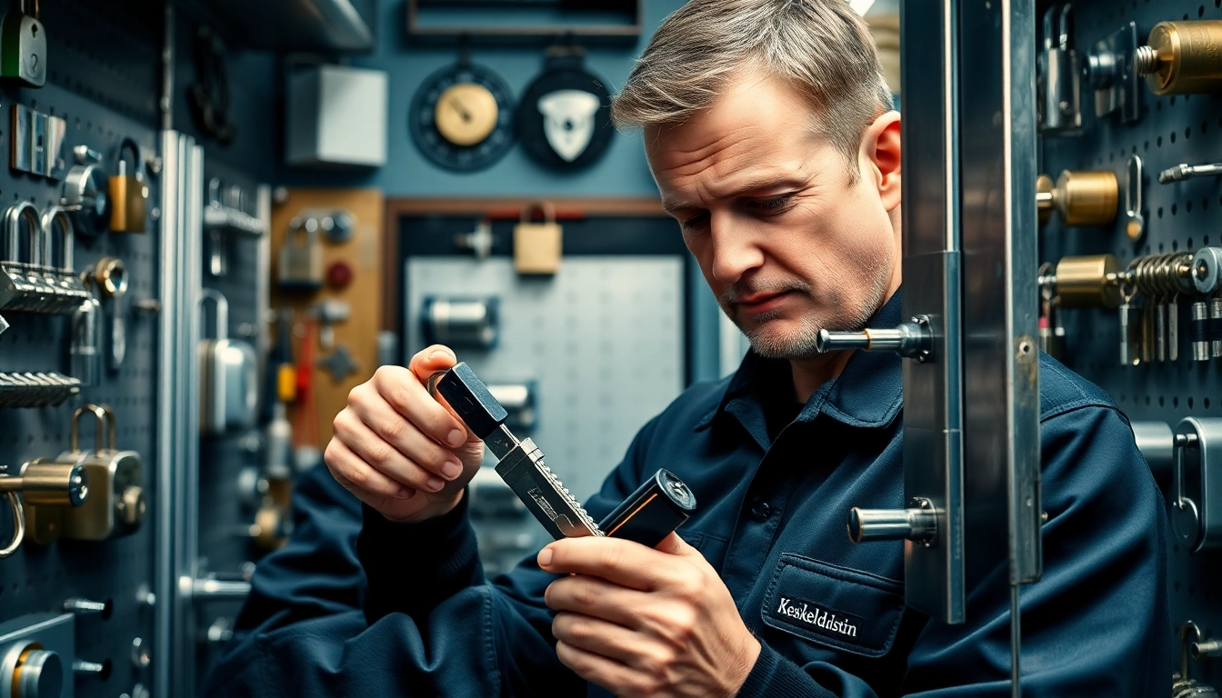 Experten-Schlüsseldienst Mannheim öffnet eine Tür mit Präzision.