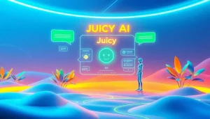 Engaging visual representation of Juicy AI chatbot interaction.