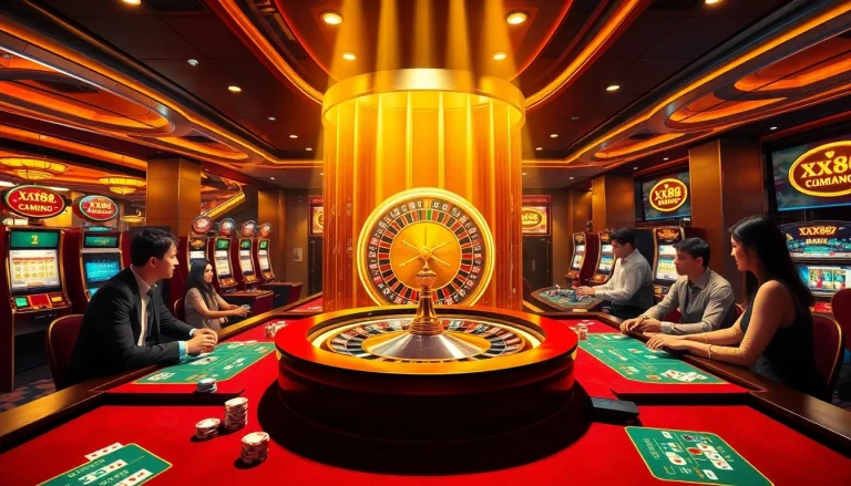 Players enjoying gaming at XX88 casino with vibrant tables and exciting atmosphere