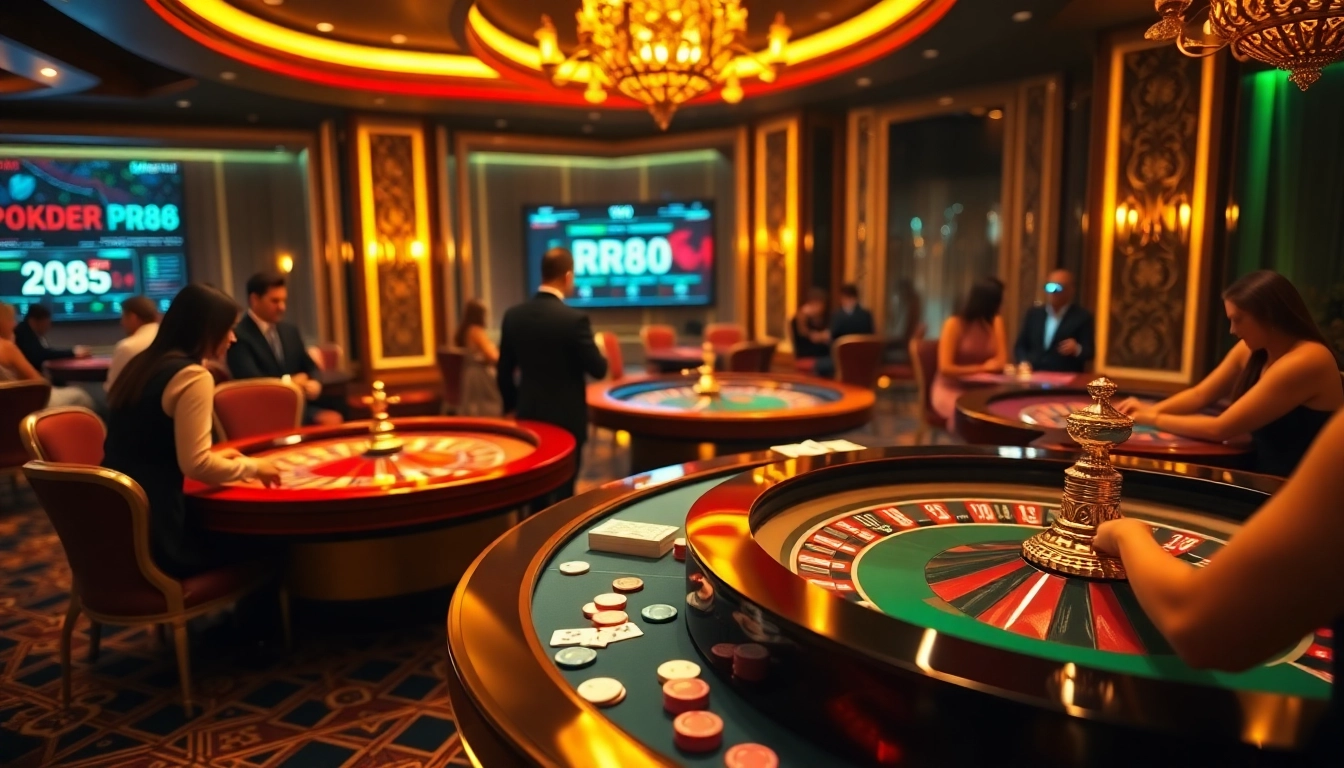 Engaged players enjoying a high-energy poker game at RR88 casino table.