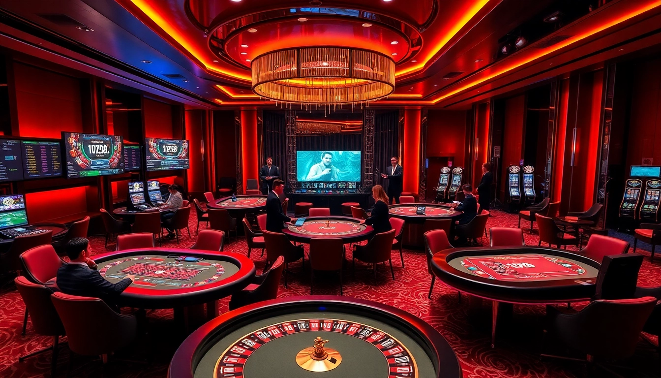 Players enjoying a vibrant online casino experience with bem88's live dealer games and thrilling atmosphere.