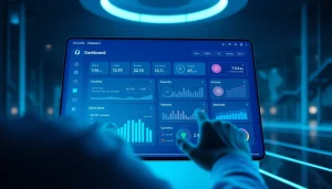 Anyone Dashboard interface showcasing user metrics and rewards in a modern tech setting.