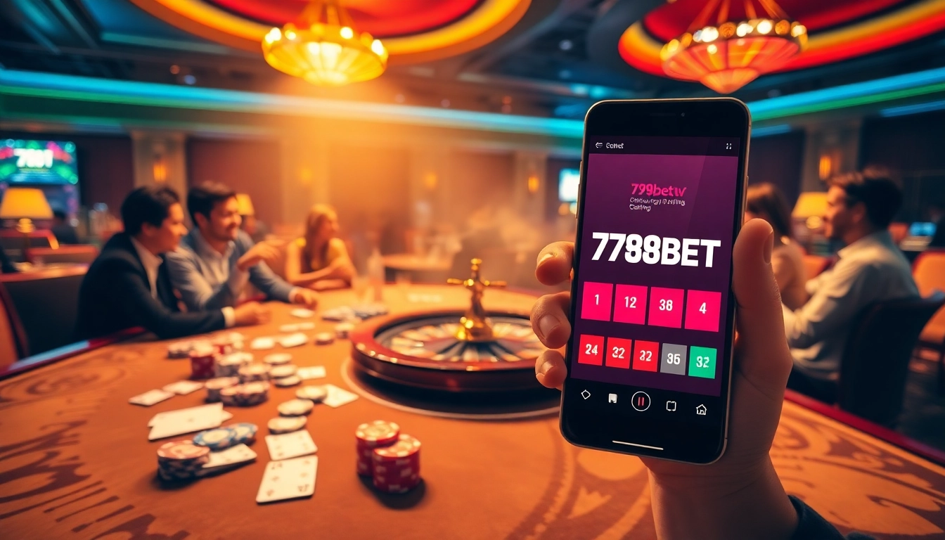 Experience the excitement of online gambling at https://789bet.style/ with vibrant casino visuals, showcasing poker chips and a roulette wheel.