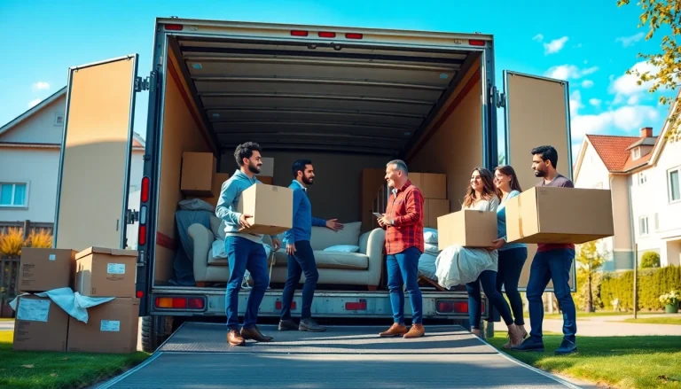 Team eines Umzugsunternehmens in Hannover lädt Möbel effizient in einen Umzugswagen, zeigt Professionalität und Sorgfalt.