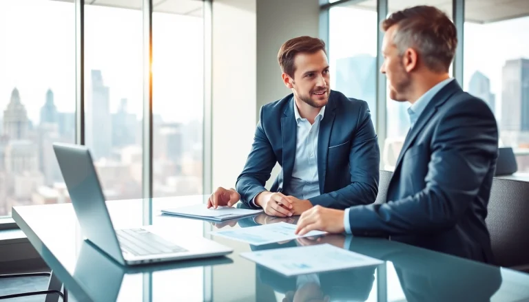 Headhunter Schweiz berät einen Kandidaten in einer modernen Büroumgebung.