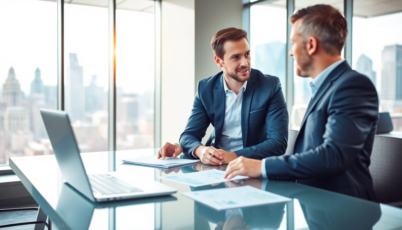Headhunter Schweiz berät einen Kandidaten in einer modernen Büroumgebung.