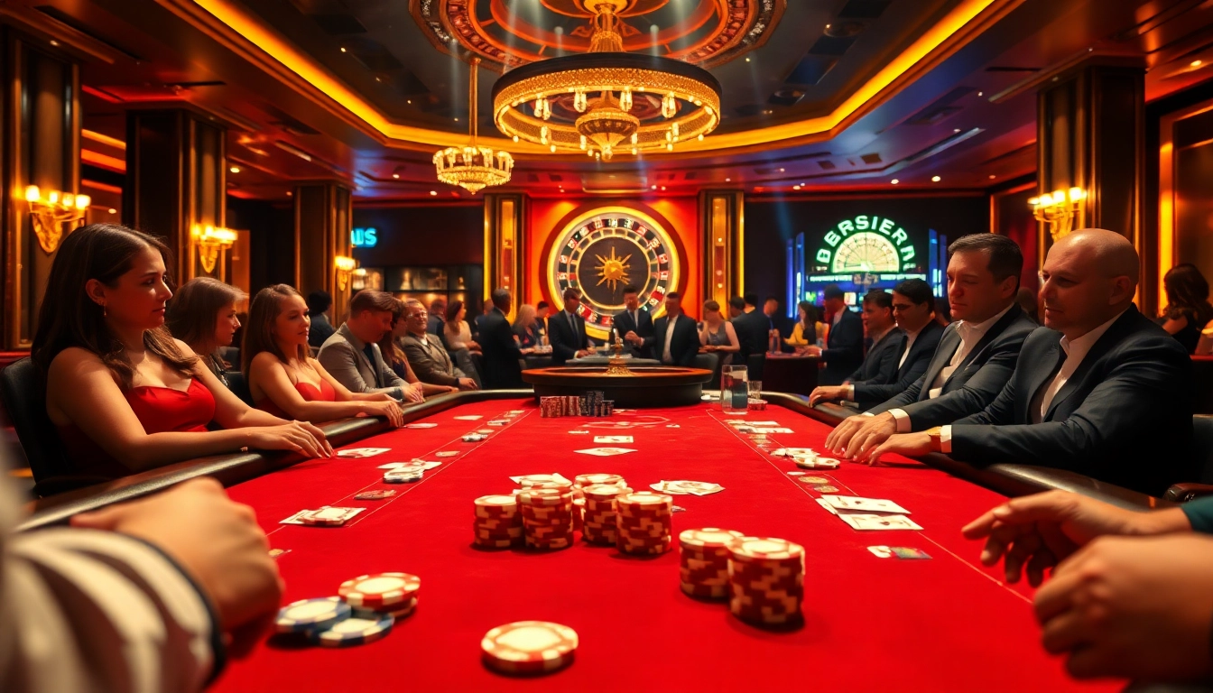 Experience the thrill of high-stakes poker at https://b52club.forum/ with professional players and vibrant casino decor.