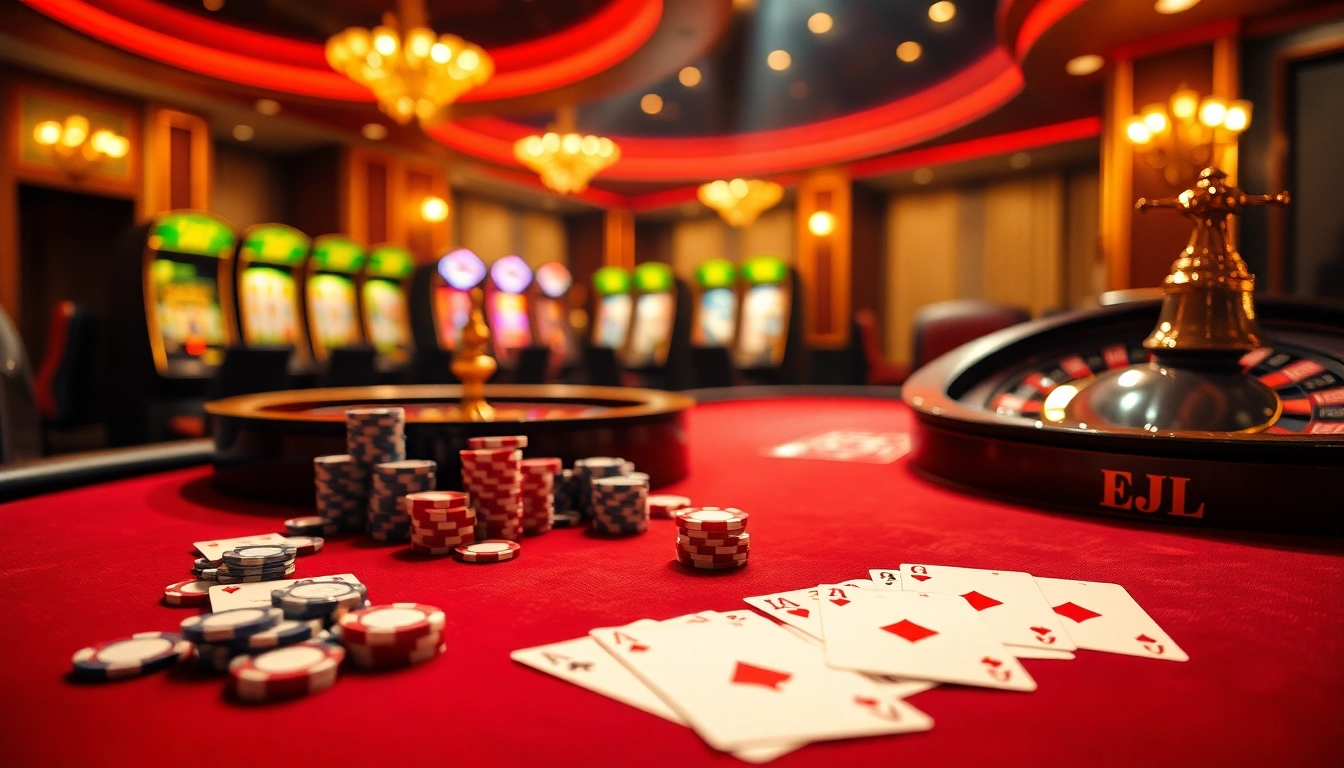 Play exciting games at EEJL's luxurious casino, featuring poker, roulette, and more.