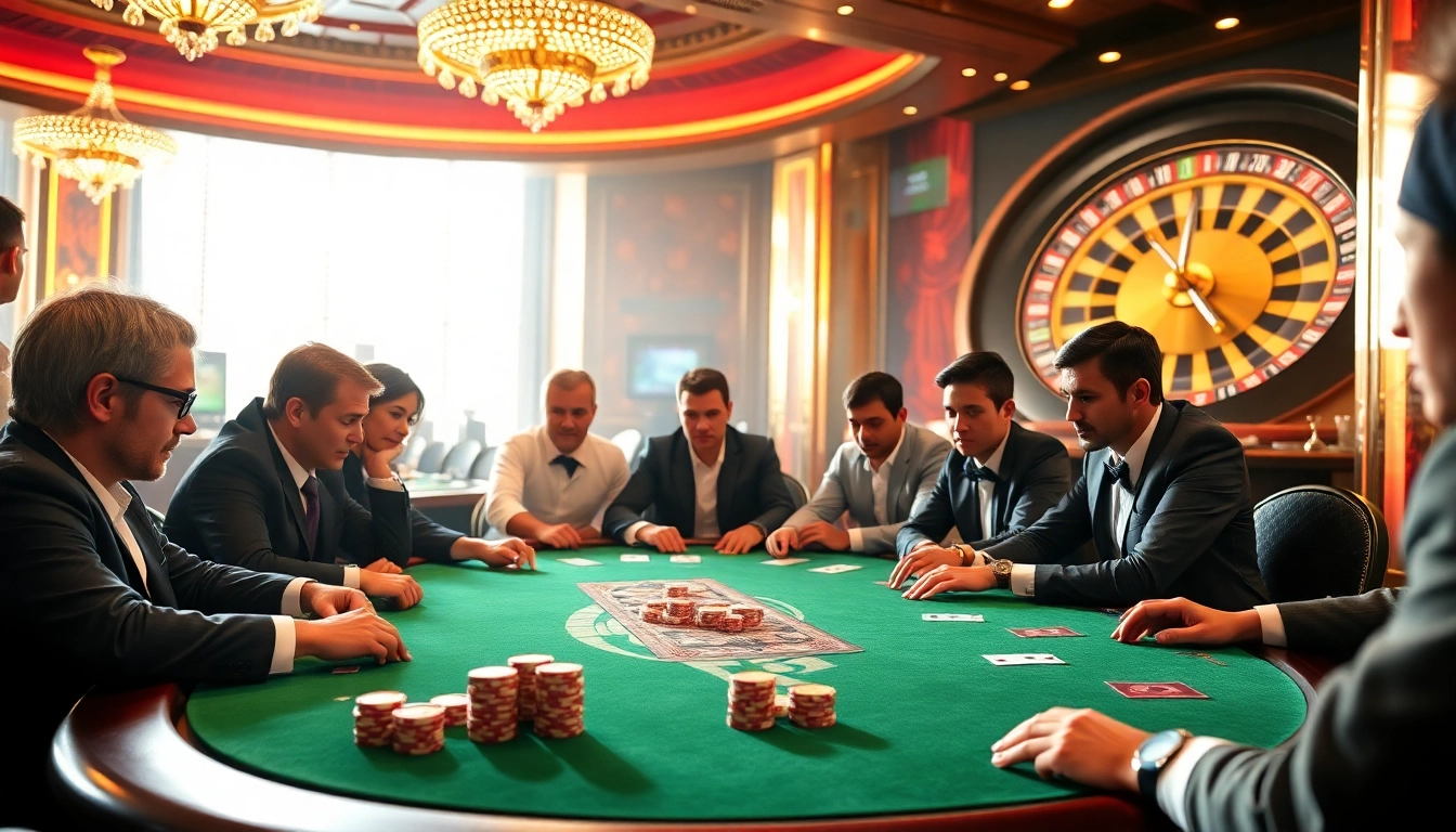 Experience thrilling gameplay at FIVE 88's high-stakes poker table with vibrant chips and focused players.