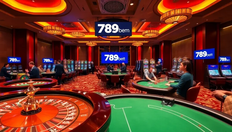 Experience the thrill of gambling at 789bet.com with vibrant casino tables and enthusiastic players.