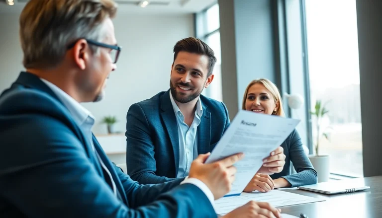 Headhunter Schweiz berät einen Kandidaten in einem modernen Büro.