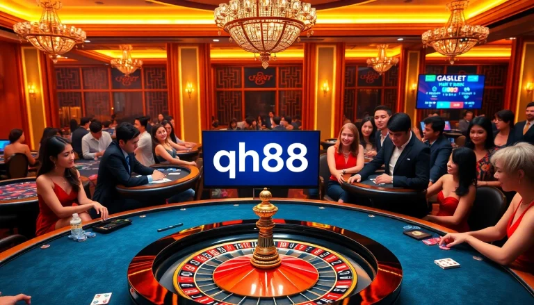Experience excitement at qh88's vibrant casino tables with thrilling games and players.