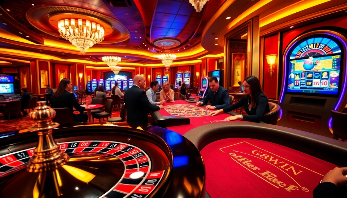 Experience the thrill of game 98win in a vibrant casino atmosphere with gaming action and excitement.