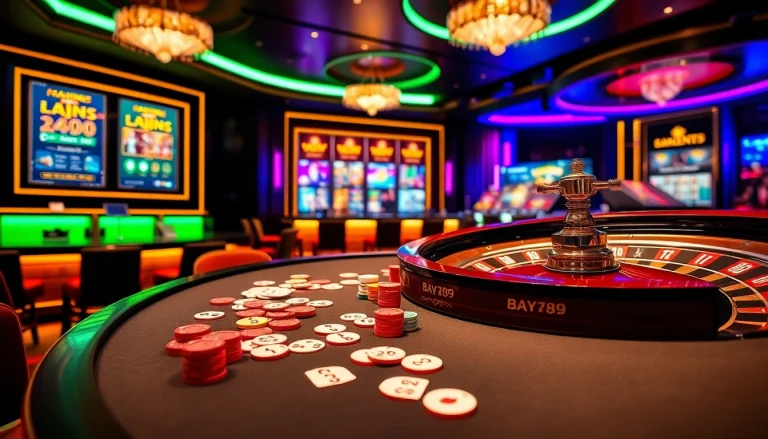 Experience the thrill of gambling at Bay789 with lively gaming tables and exciting casino atmosphere.