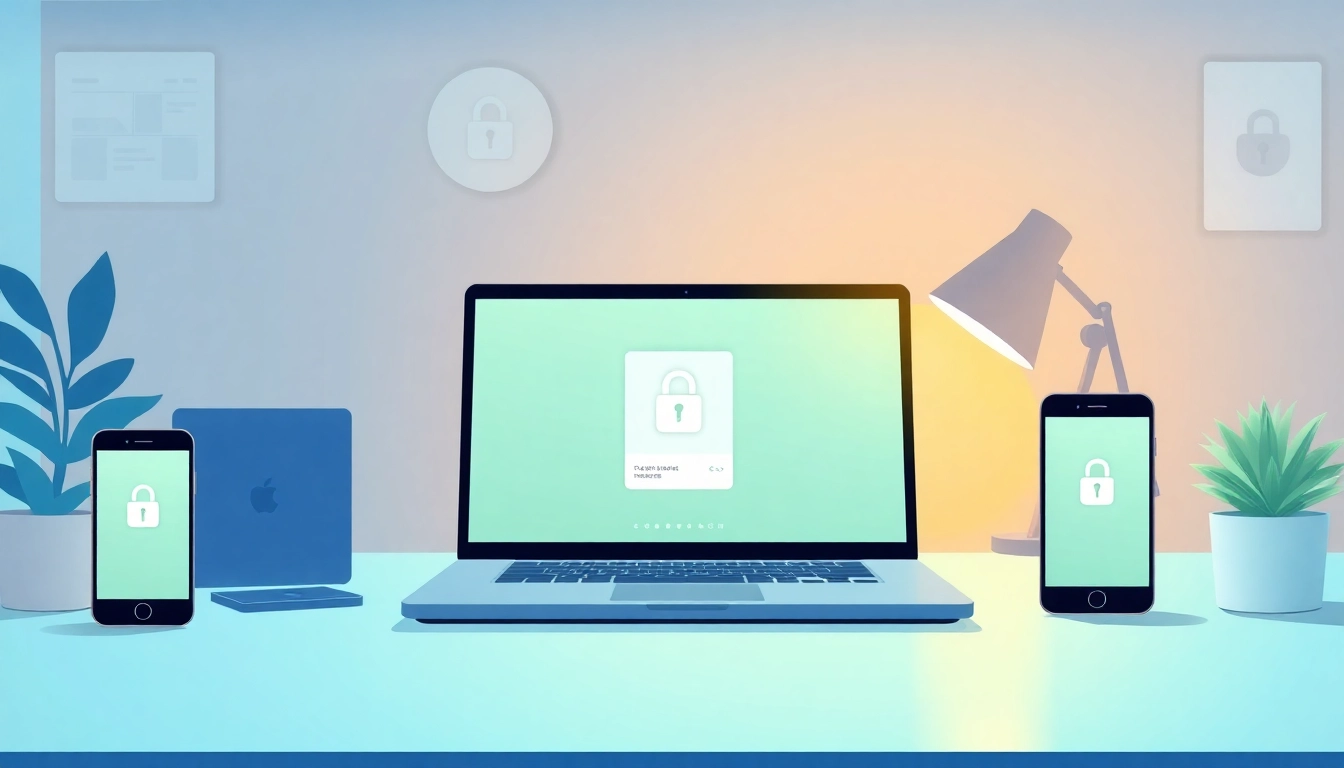 Potato下载 with secure messaging displayed on modern devices in a cozy workspace.