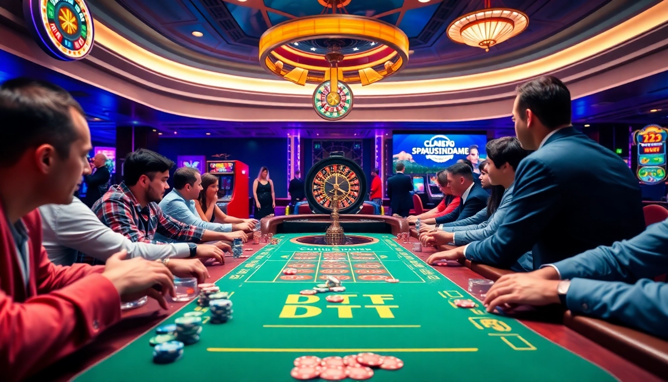 DTF Vilnius drukāšana pie dzīvā kazino galda ar spēlētājiem, pokera čipsiem un ruletes riteni