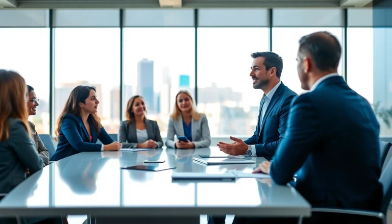 Headhunter Schweiz in einem modernen Büro beim Gespräch mit Klienten.