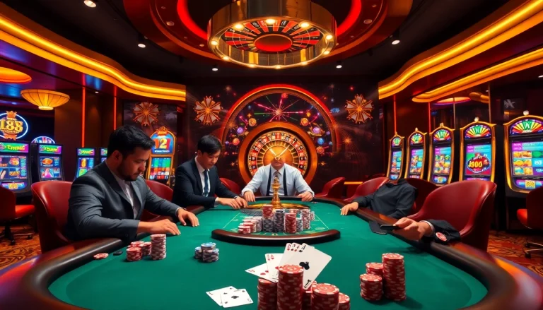 Experience the thrill at 88i nhà cái with professional players around a high-stakes poker table.