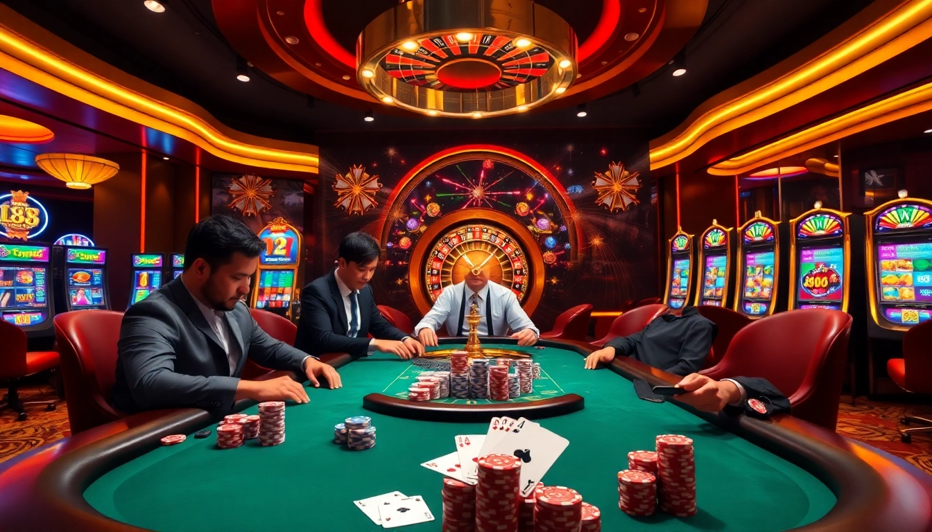 Experience the thrill at 88i nhà cái with professional players around a high-stakes poker table.