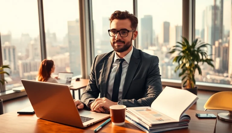 Headhunter Schweiz beim Durchsehen von Bewerberprofilen in einem modernen Büro.