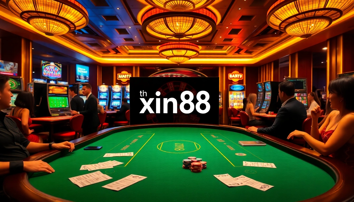 Experience thrilling gaming action at xin88's luxurious casino tables.