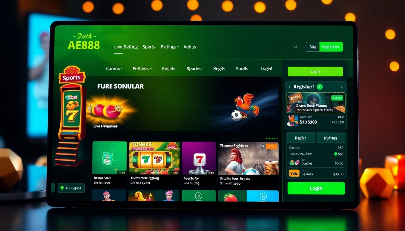 Engaging platform interface for Đăng nhập AE888 showcasing popular games and user-friendly design.