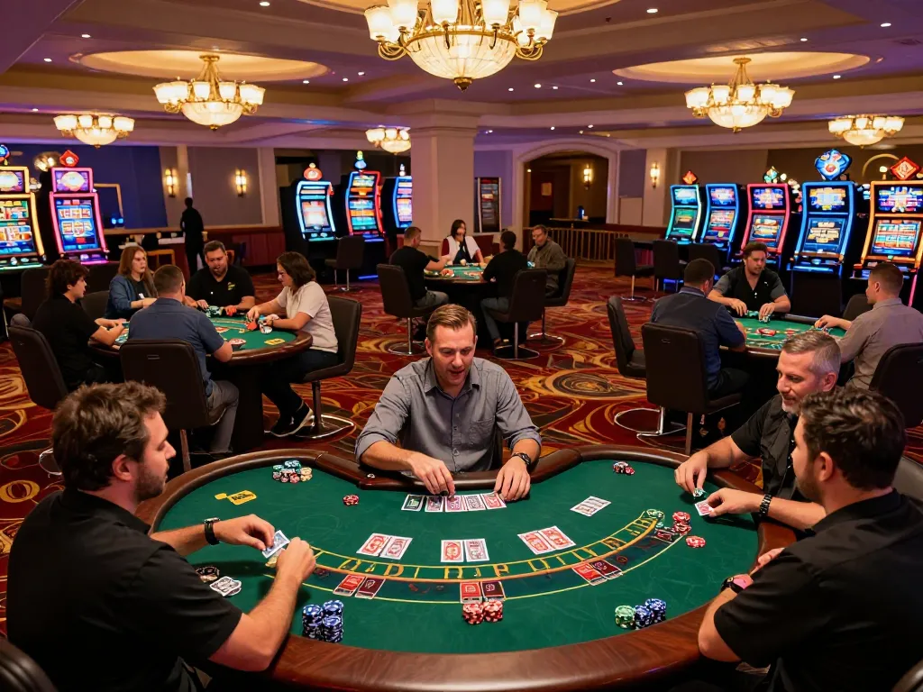 TT88 players engaging in thrilling blackjack action at a lively casino.