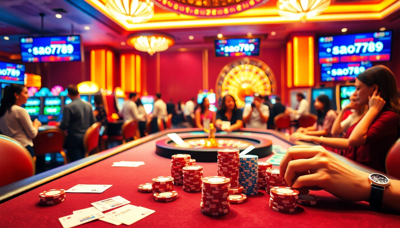 Experience the thrilling action at sao789 with vibrant casino games and excited players.