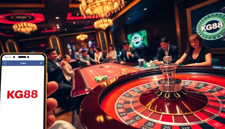 Experience the thrill of roulette and gambling action at https://kg88.work/ with vibrant chips and an exciting dealer.