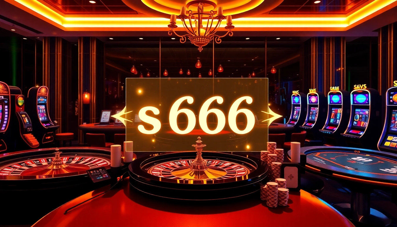 Experience the excitement of s666 with vibrant casino elements and a luxurious atmosphere.