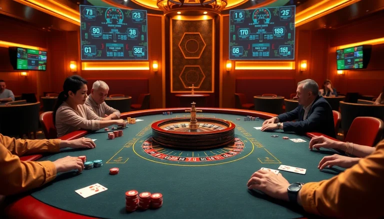 Engage in thrilling poker games at https://goal123.ac/, featuring vibrant casino scenes and immersive online gambling.