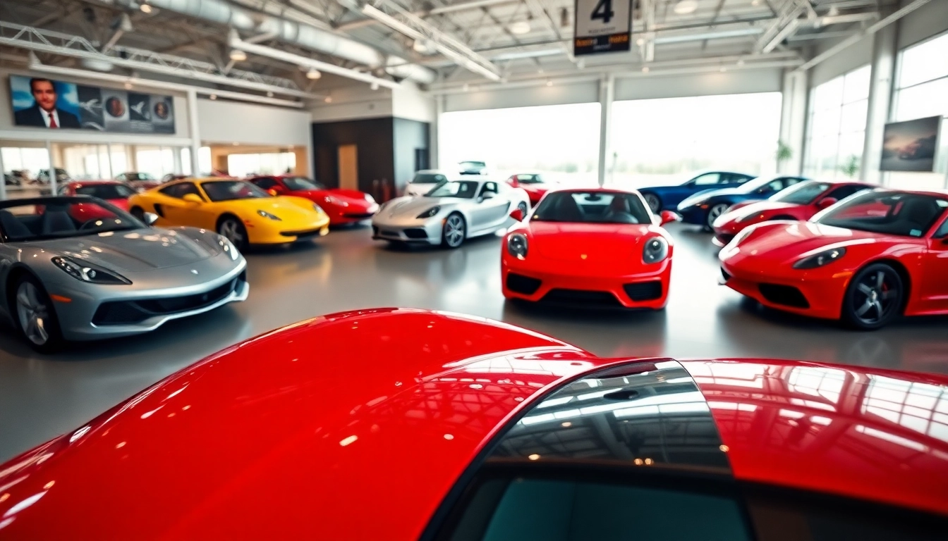 Auto kaufen in einem modernen Showroom mit Auswahl an Autos.