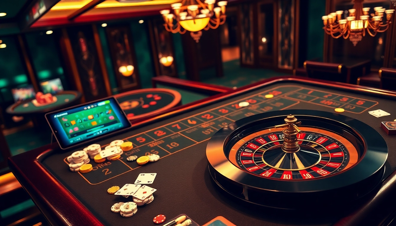 Experience the excitement of the casino realm at trang chủ rr89 featuring poker chips and a vibrant gaming table.