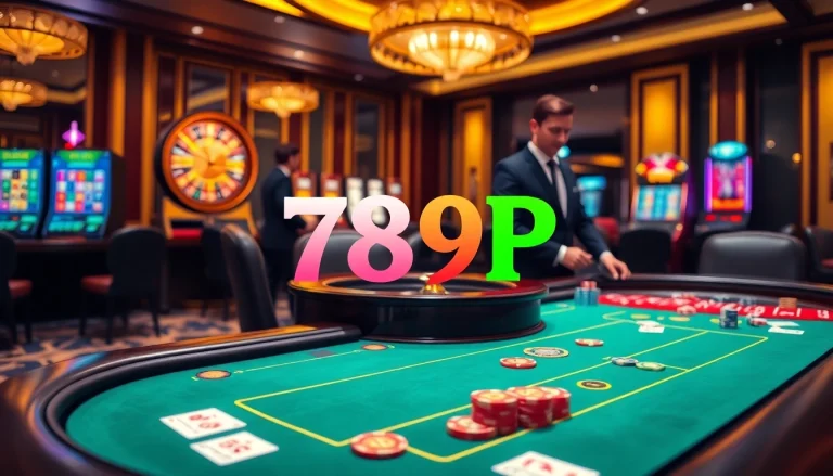 Experience the thrill of 789P with a vibrant casino atmosphere featuring roulette, cards, and chips.