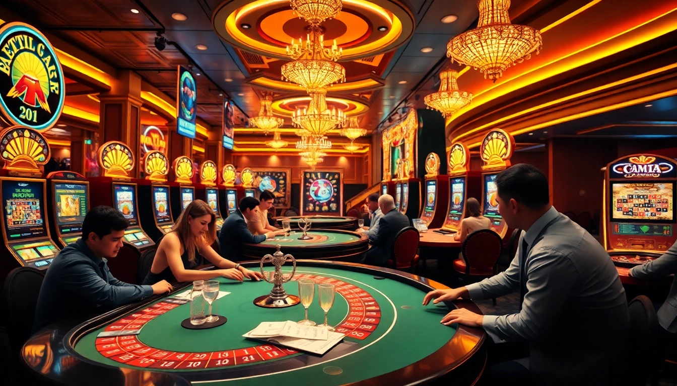 Experience the excitement of https://goal123.work/ with players enjoying thrilling casino games in a luxurious environment.