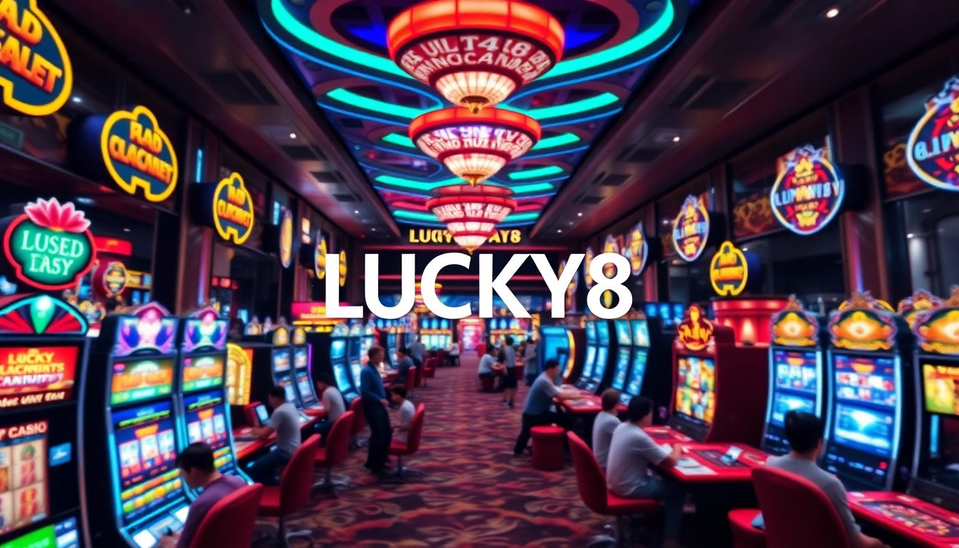 Experience the excitement of LUCKY8's vibrant online gaming atmosphere with engaging players and luxurious gaming options.