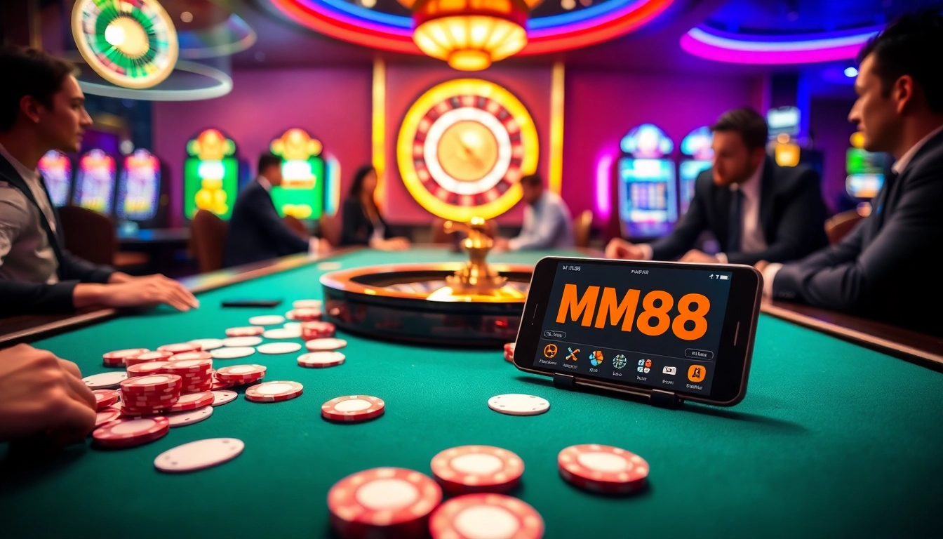 Play dynamic poker at MM88's luxurious casino table with professional ambiance.