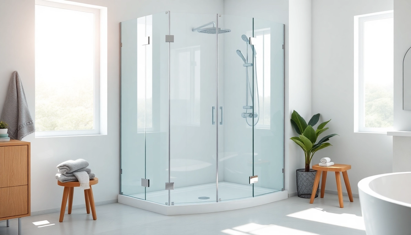 Duschkabine 90x90 in modernem Badezimmer mit eleganten Glas und Chromdetails.