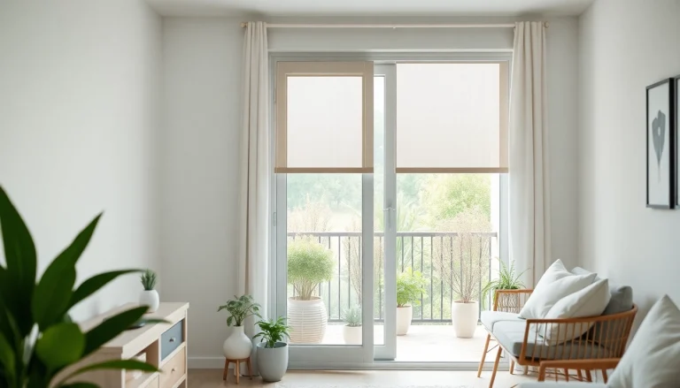 Sicht auf balkontüre insektenschutz mit elegantem Falt-Design in modernem Zuhause.