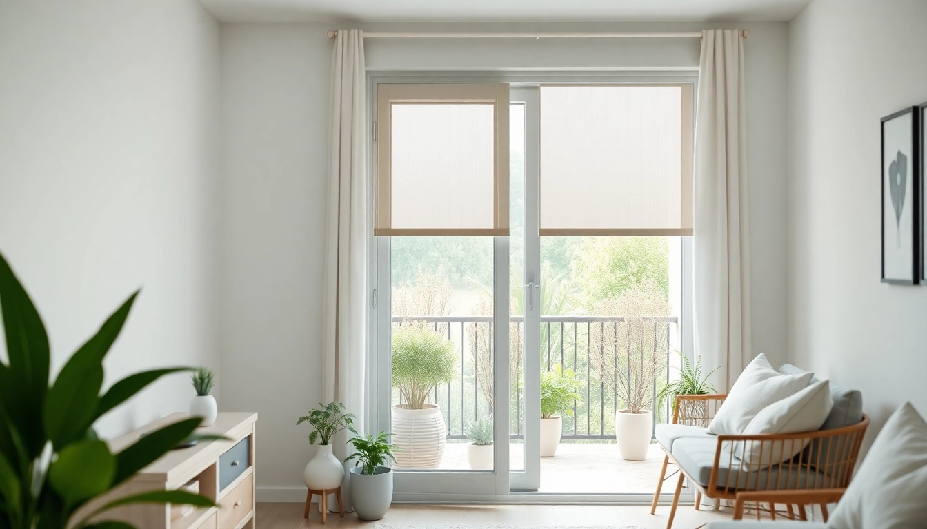 Sicht auf balkontüre insektenschutz mit elegantem Falt-Design in modernem Zuhause.