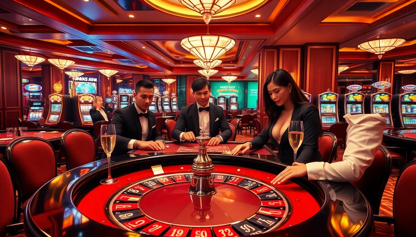 Experience the excitement of TG88 casino with luxurious gaming tables and vibrant atmosphere.