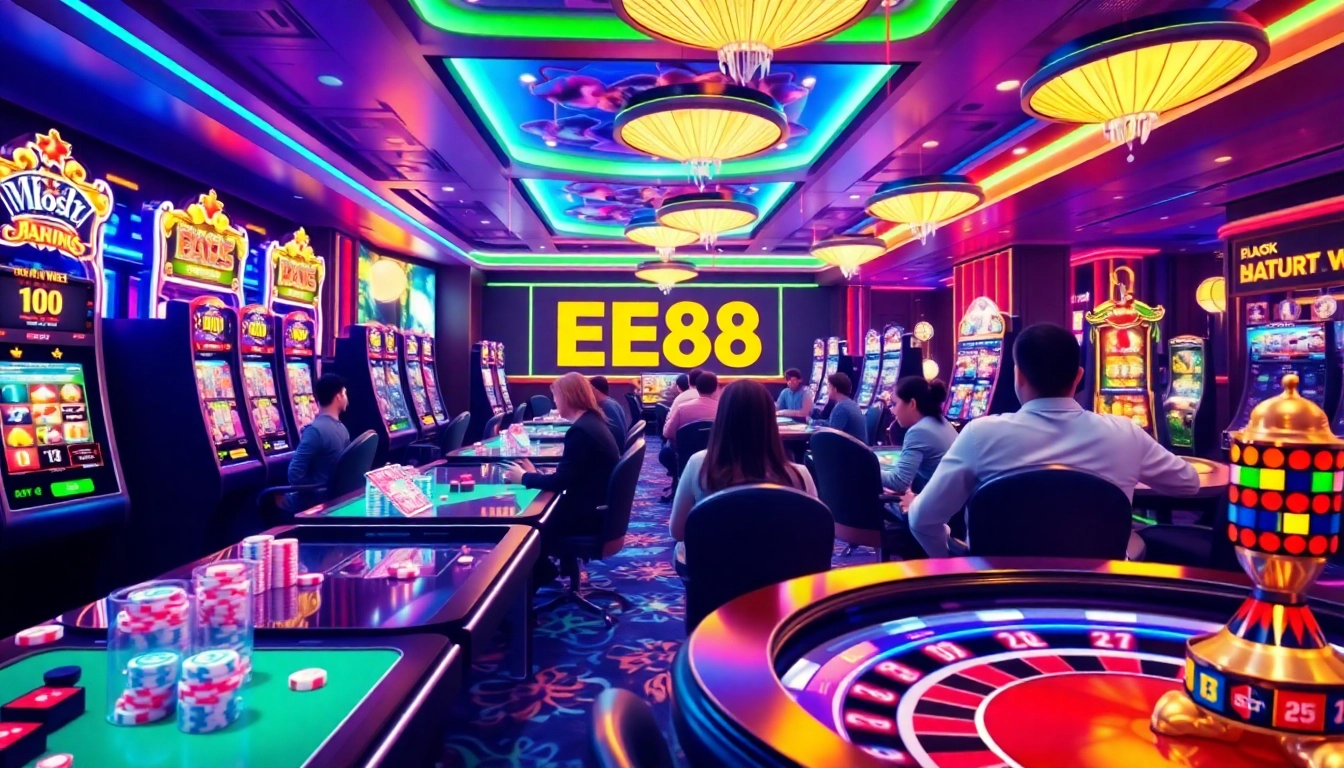 EE88 online casino environment showcasing players engaging in exciting gameplay with a secure 3D interface.