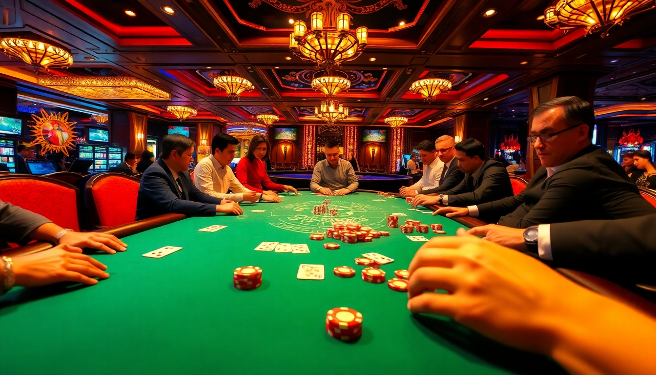 n98 ในโต๊ะโป๊กเกอร์ที่คึกคักและมีผู้เล่นสนใจ